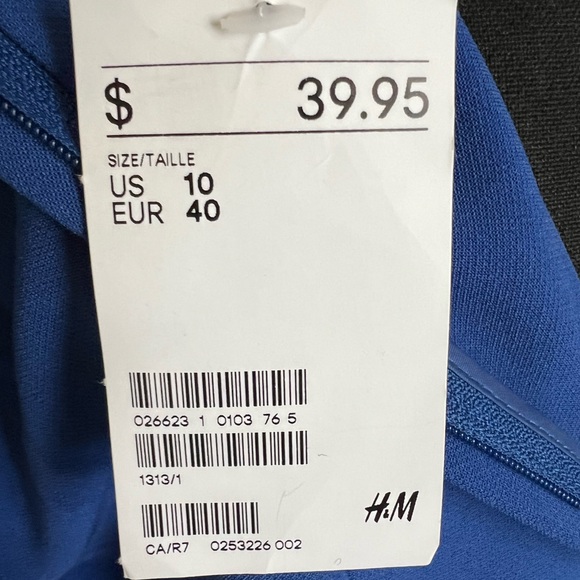 H&M Blue 3/4 Sleeve Dress Size 10 - Picture 4 of 6